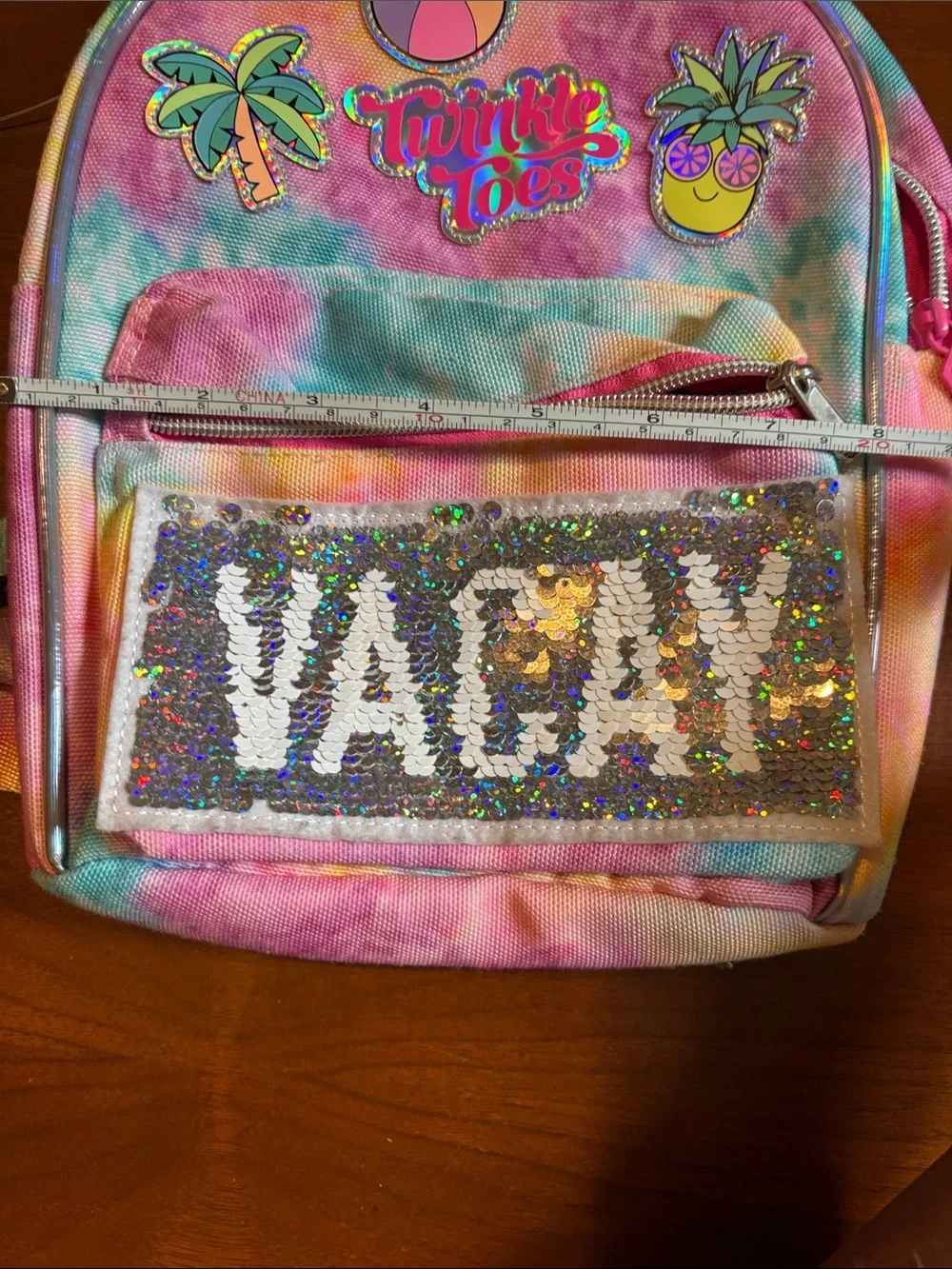 Girls' Mini Backpack - Rainbow Tie-Dye with Sequin 'Magic' Pocket